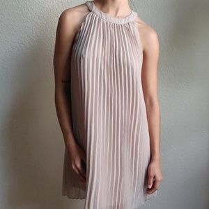 Nude Pleated Dress from One Clothing